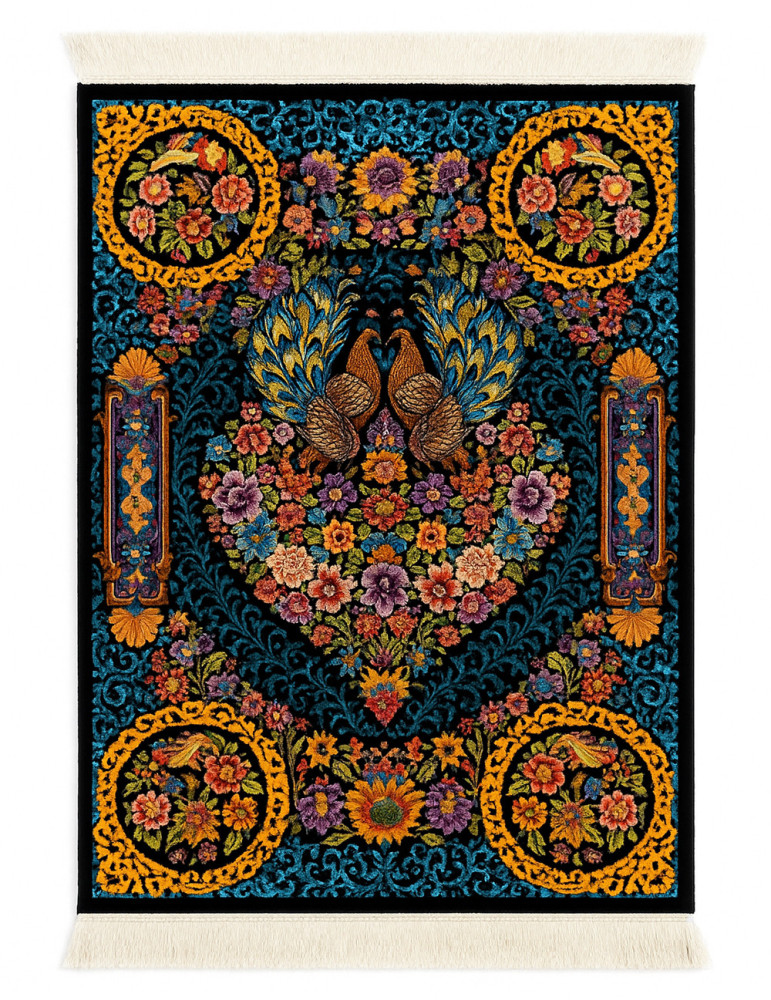 Peacock & Floral Heart Design