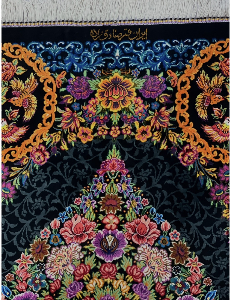 Imperial Peacock Garden – Fine Qom Silk Rug