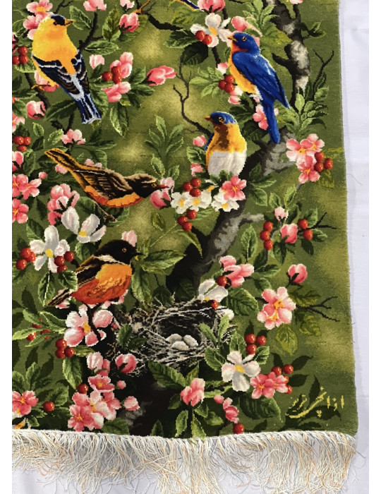 Spring Blossom Aviary – Fine Tabriz Silk & Wool Rug