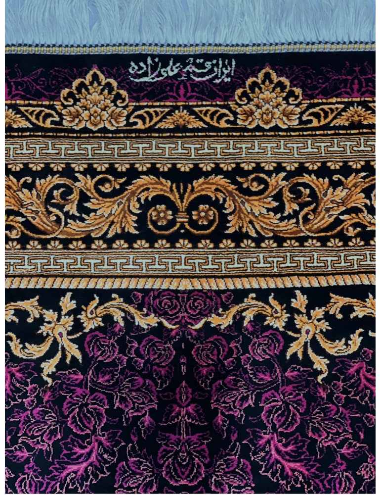 Imperial Ruby Rose Medallion – Grand Qom Silk Carpet