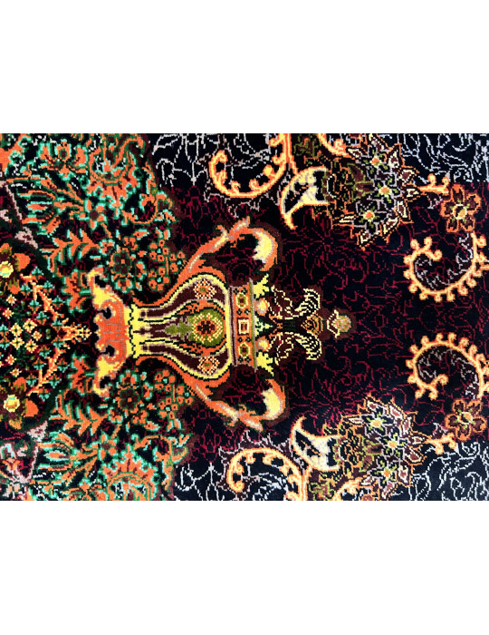 Imperial Burgundy Medallion – Fine Qom Silk Rug