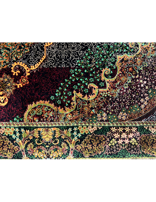 Imperial Burgundy Medallion – Fine Qom Silk Rug