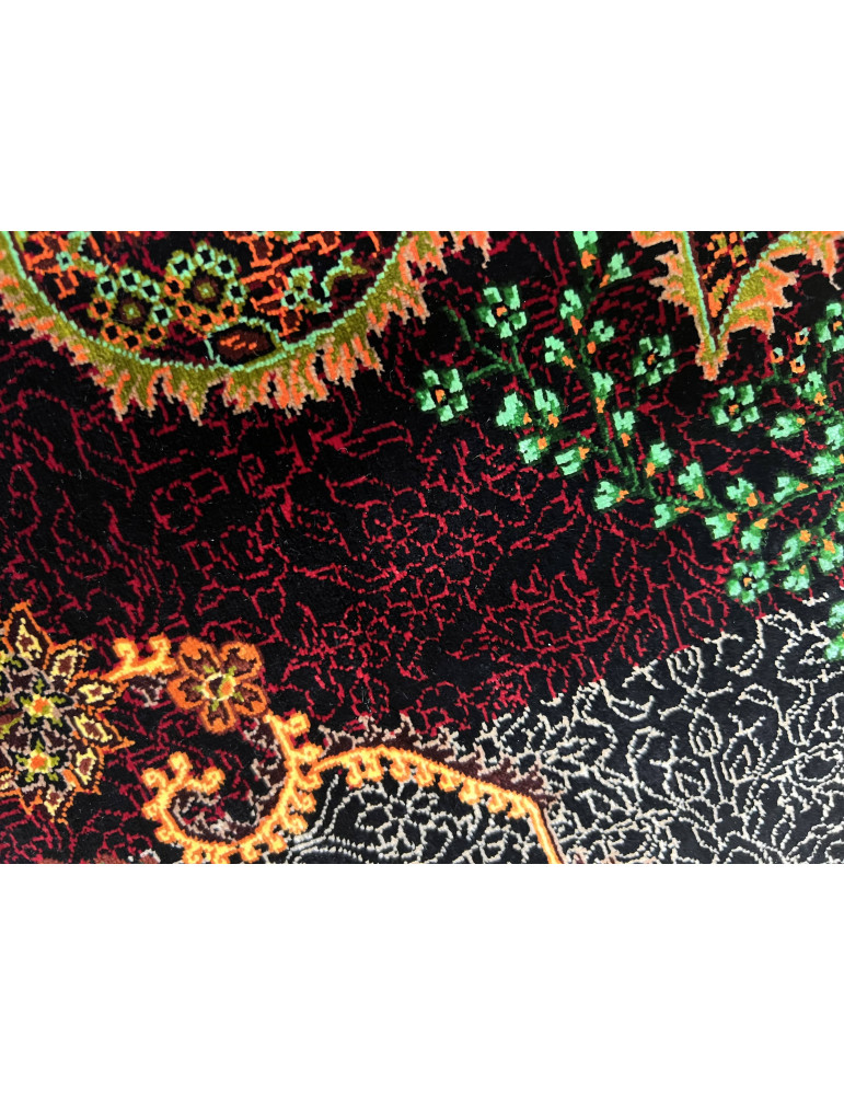 Imperial Burgundy Medallion – Fine Qom Silk Rug