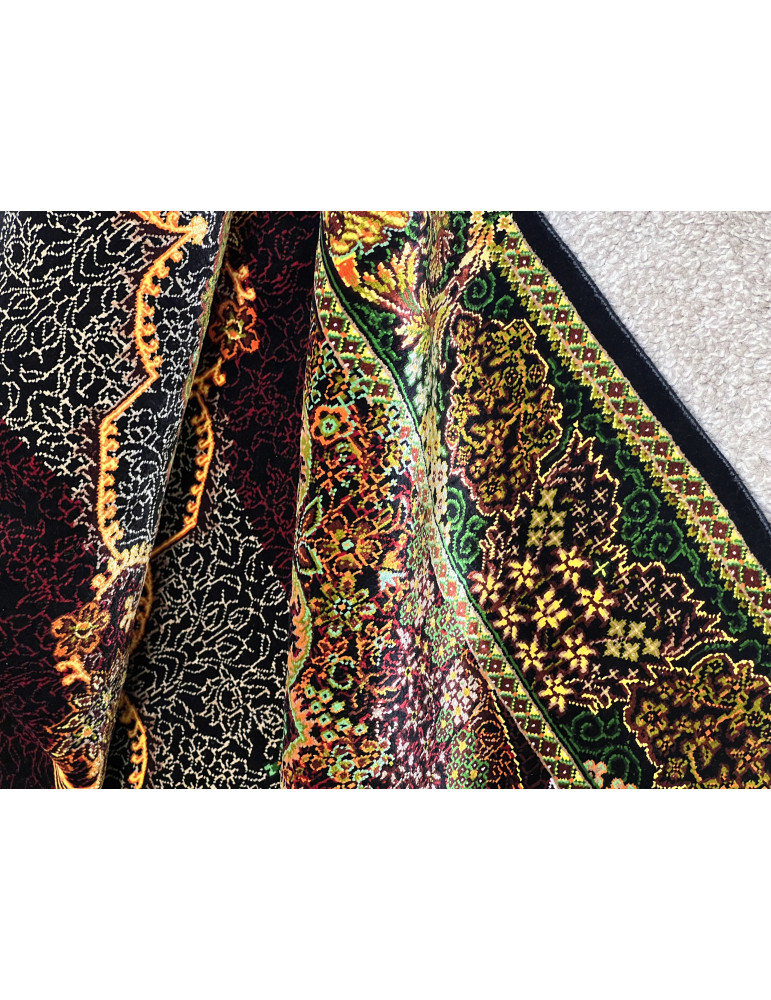 Imperial Burgundy Medallion – Fine Qom Silk Rug