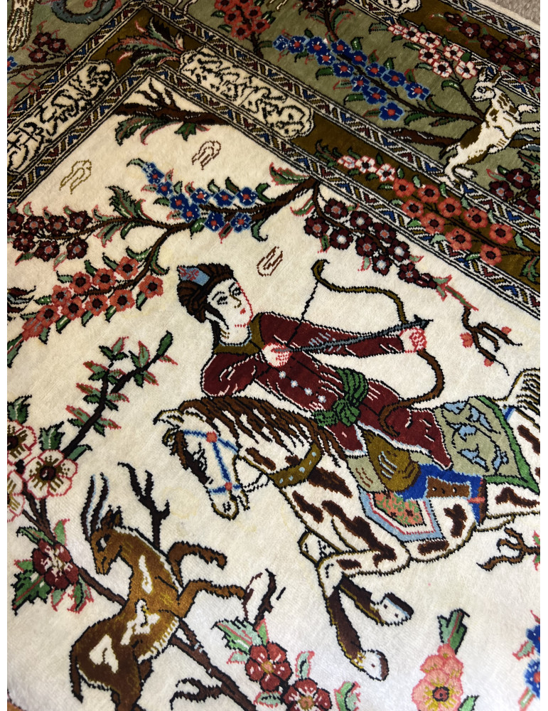 Imperial Hunting Garden – Fine Qom Silk Rug